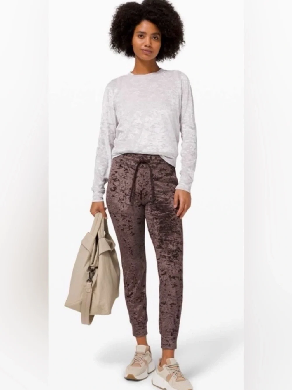 Lululemon Ready to Crush Jogger velvet velour French Press size 8 W5DAKS